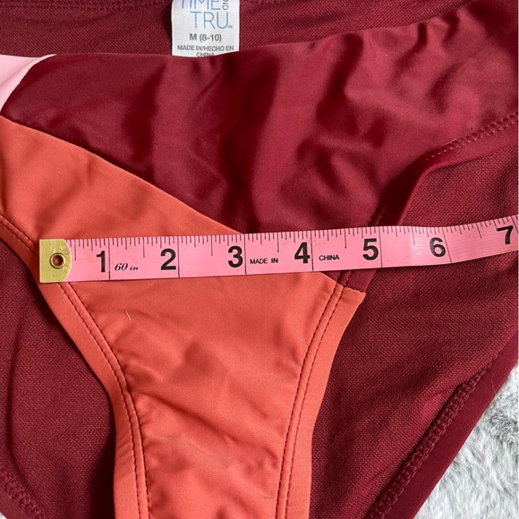 Time & Tru Colorblock Pink/Orange/Maroon Bikini Bottom Size M - NWT - Picture 11 of 12